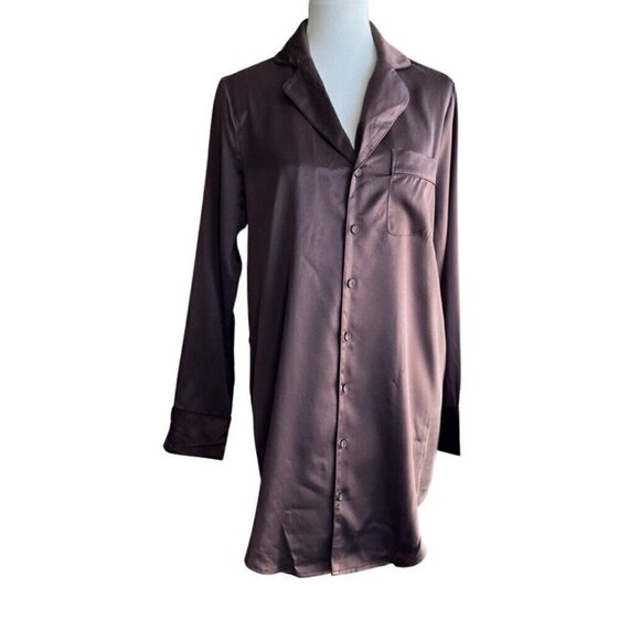 Skims Stretch Silk Button-up Night Dress COACO Size XXS - Picture 1 of 10